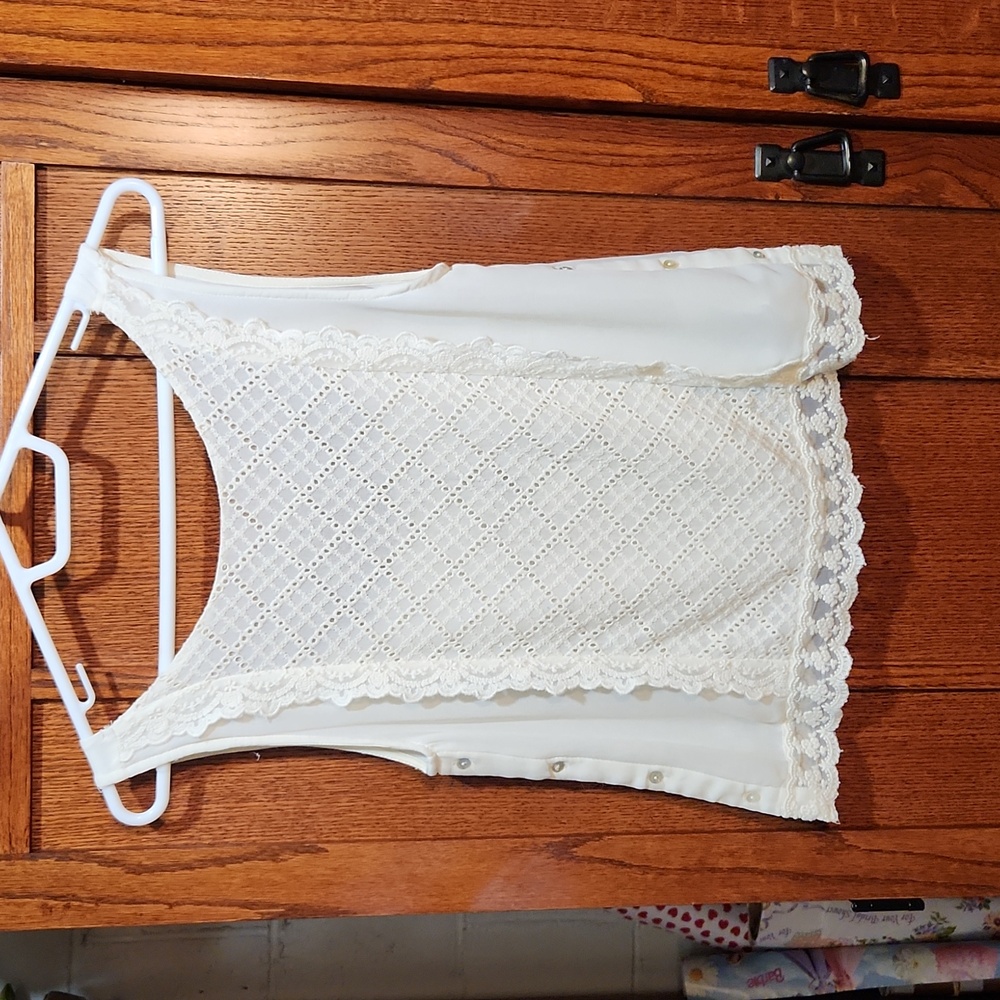Zara Basics Size Xsmall Embroidered Blouse